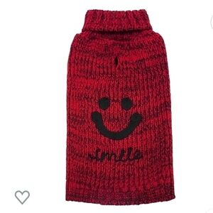 KYEESE Dog Sweater Smile Red Black Size Medium